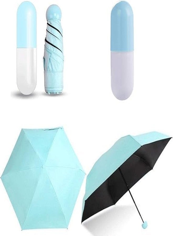 AMBLIC Premium Umbrella Capsule Mini Compact Portable Pocket Size Umbrella with UV Protection Bottle Case Windproof Umbrella for Women & Men, Rain, Travelling, Outdoor Umbrella (Multicolor) - Image 1